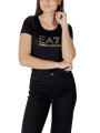 Weißes EA7 T-Shirt mit Strasssteinen