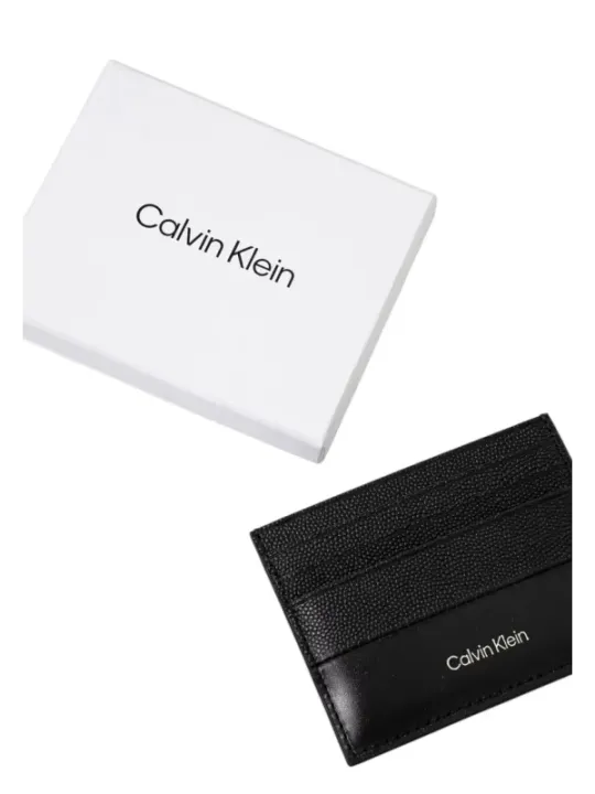 Schwarze Calvin Klein Kartenhalter aus Leder