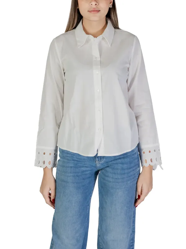 Weißes Baumwollbluse mit Stickdetails Weißes Baumwollbluse mit Stickdetails