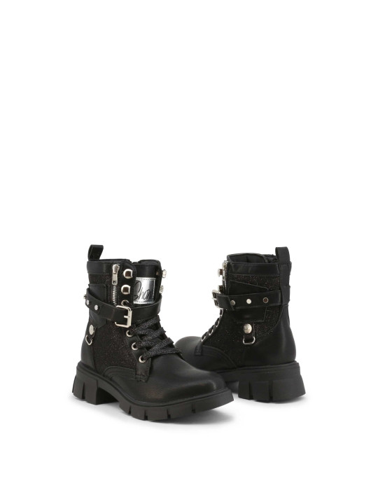Schwarze Stiefeletten mit Glitzerdetails