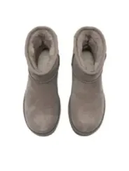 Braune Wildlederstiefel mit Fellfutter