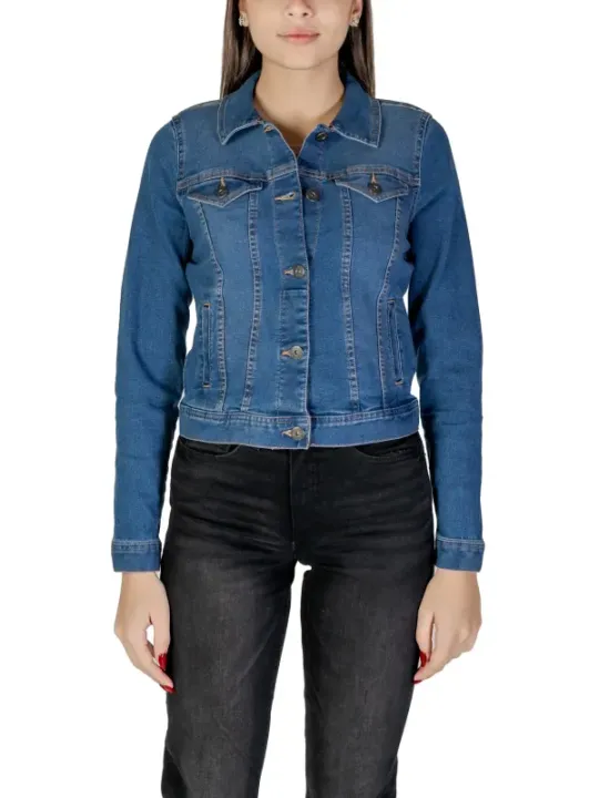 Blaue Jeansjacke mit Knopfleiste