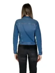 Blaue Baumwolljacke mit Reißverschluss