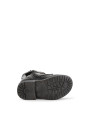 Schwarze Lederstiefeletten mit Wildledersohle