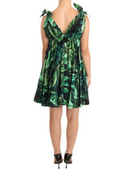 Dresses Elegant Flared Mini A-Line Dress in Green Leaf Print 1.800,00 € 8057155041909 | Planet-Deluxe