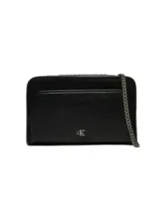 Schwarze Lederkette Calvin Klein Geldbörse