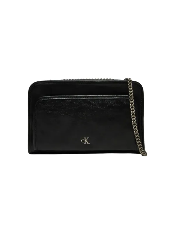 Schwarze Lederkette Calvin Klein Geldbörse Schwarze Lederkette Calvin Klein Geldbörse