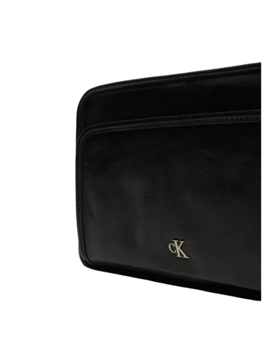 Schwarze Calvin Klein Ledergeldbörse mit Logo