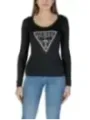 Guess Logo Langarmshirt Schwarz Damen