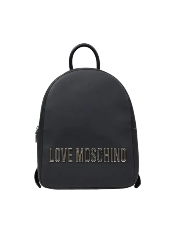 Schwarzer Love Moschino Leder Rucksack Schwarzer Love Moschino Leder Rucksack