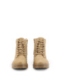 Beige Lederstiefel mit Schnürung