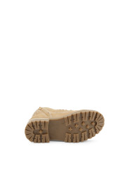 Beige Lederstiefel mit dicker Sohle