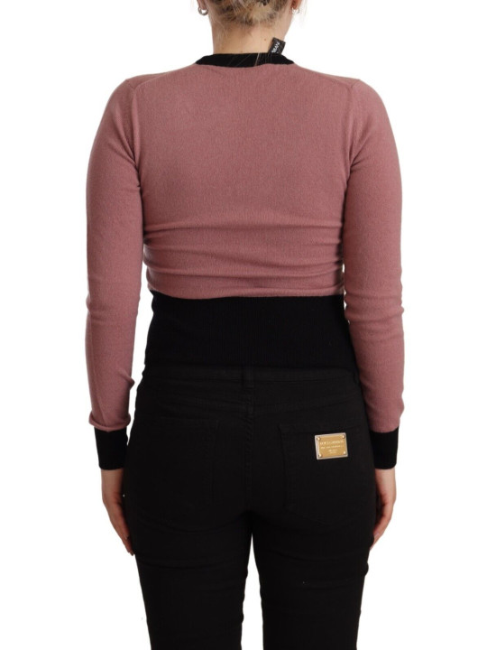 Sweaters Elegant Pink Cashmere Crewneck Sweater 1.500,00 € 8054802654147 | Planet-Deluxe