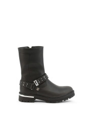 Schwarze Leder Bikerstiefel