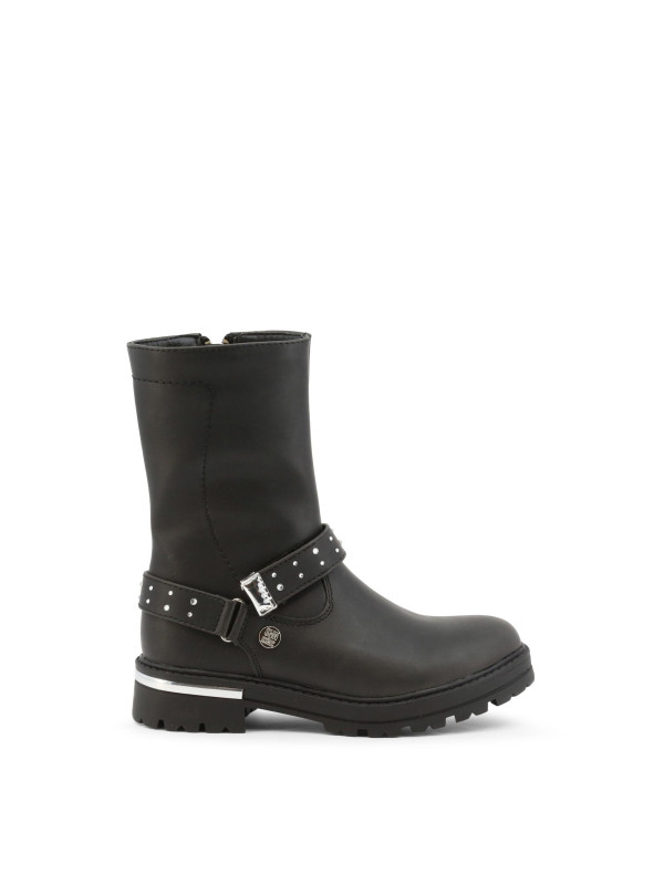 Schwarze Leder Bikerstiefel