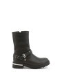 Schwarze Leder Bikerstiefel