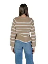 Gestrickter Vila Pullover mit Streifen