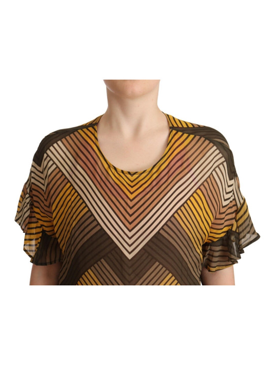 Tops & T-Shirts Chic Multicolor Striped Short Sleeve Blouse 200,00 € 8058301884517 | Planet-Deluxe