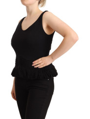 Tops & T-Shirts Chic Sleeveless Designer Tank Top in Black 200,00 € 8058301885323 | Planet-Deluxe