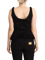 Tops & T-Shirts Chic Sleeveless Designer Tank Top in Black 200,00 € 8058301885323 | Planet-Deluxe