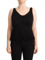 Tops & T-Shirts Chic Sleeveless Designer Tank Top in Black 200,00 € 8058301885323 | Planet-Deluxe