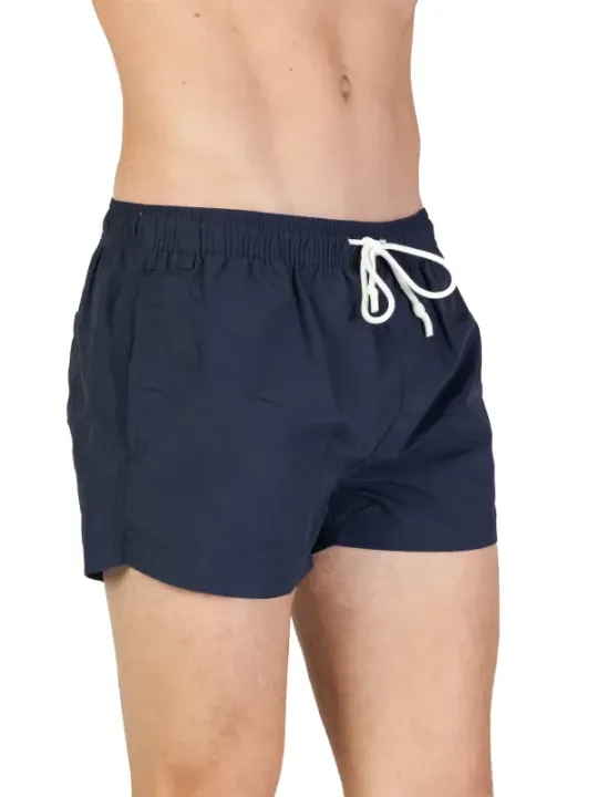 Dunkle blaue Schwimmshorts mit Kordelzug