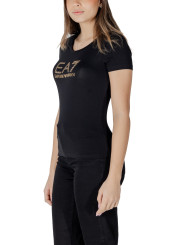 Schwarzes EA7 Logo T-Shirt