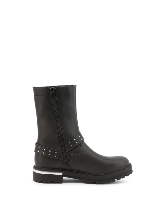 Schwarze Stiefelette mit Strass-Akzenten