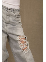 Jeans & Pants Elegant Gray Cotton Denim - Boutique Chic 400,00 € 8050249427559 | Planet-Deluxe