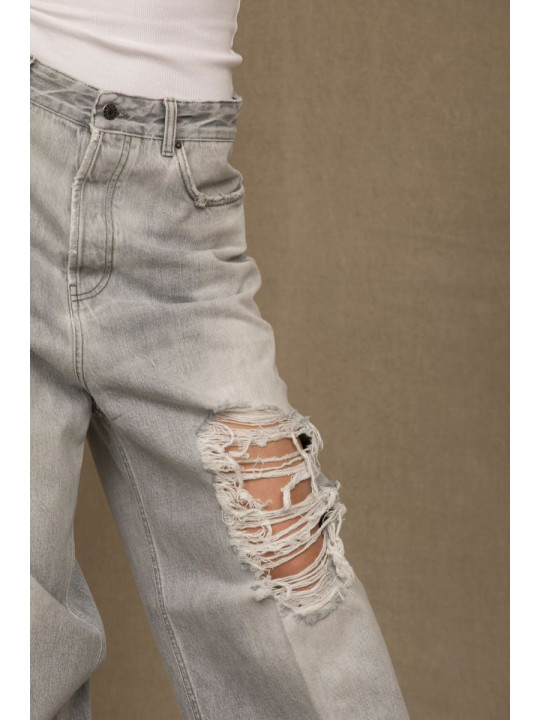 Jeans & Pants Elegant Gray Cotton Denim - Boutique Chic 400,00 € 8050249427559 | Planet-Deluxe