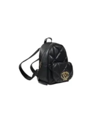 Schwarzer Moschino Leder Rucksack gesteppt
