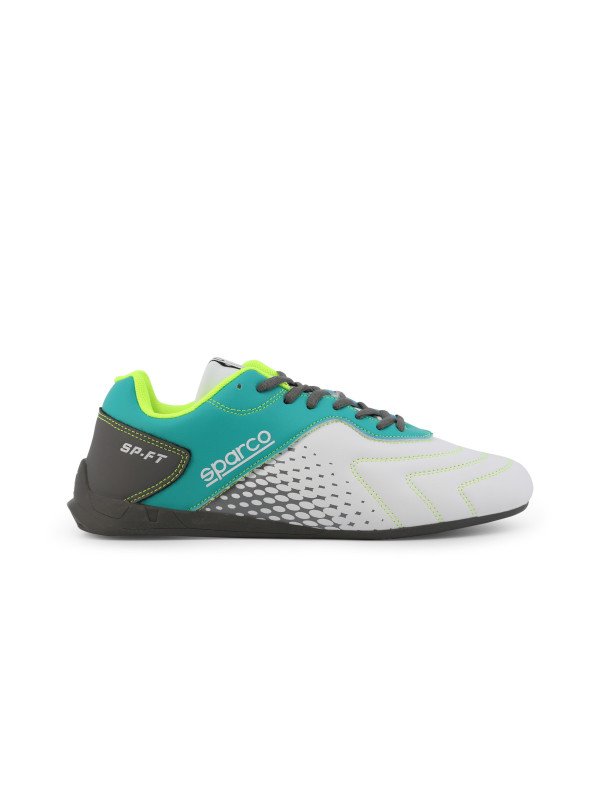 Weiße racing Schuhe mit Smaragdgrün Weiße racing Schuhe mit Smaragdgrün