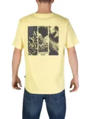 Gelbes T-Shirt mit abstraktem Rückendesign