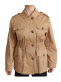 Jackets & Coats Chic Beige Button Down Coat with Embellishments 2.000,00 €  | Planet-Deluxe