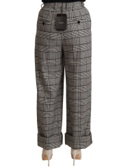 Jeans & Pants Elegant High Waist Straight Trousers In Grey 1.200,00 € 8059226889533 | Planet-Deluxe