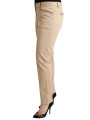 Jeans & Pants Elegant Beige Cotton Stretch Skinny Pants 350,00 € 8051569530967 | Planet-Deluxe