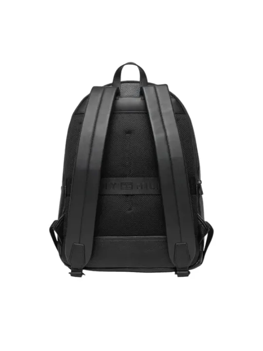 Schwarzer Tommy Hilfiger Lederrucksack