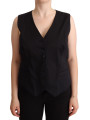 Tops & T-Shirts Chic Buttoned Black Waistcoat 500,00 €  | Planet-Deluxe