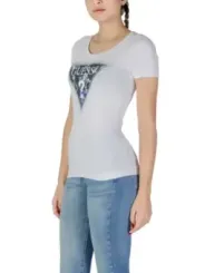 Guess T-Shirt Dreieck Grafik weiß