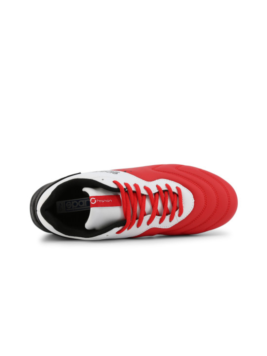 Roter und weißer Sparco Rennschuh