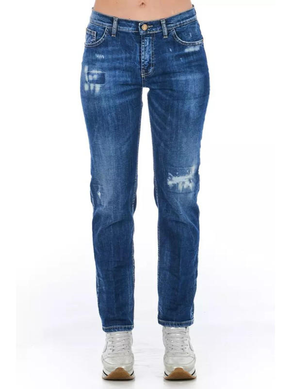 Jeans & Pants Blue Cotton Blend Worn Wash Jeans 250,00 € 3000009183039 | Planet-Deluxe