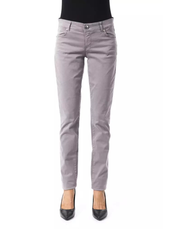 Jeans & Pants Chic Gray Cotton Blend Pants 250,00 € 2200000153883 | Planet-Deluxe