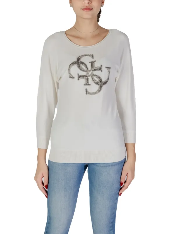 Weißes Guess Langarm-T-Shirt für Damen Weißes Guess Langarm-T-Shirt für Damen