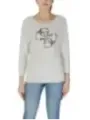 Weißes Guess Langarm-T-Shirt für Damen