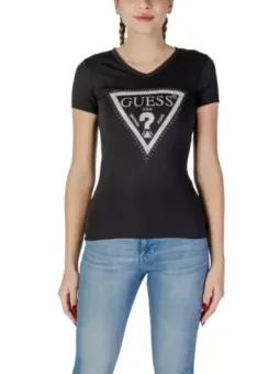 Guess V-Ausschnitt Baumwoll T-Shirt