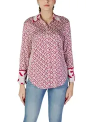 Rote geometrische Muster Bluse Guess