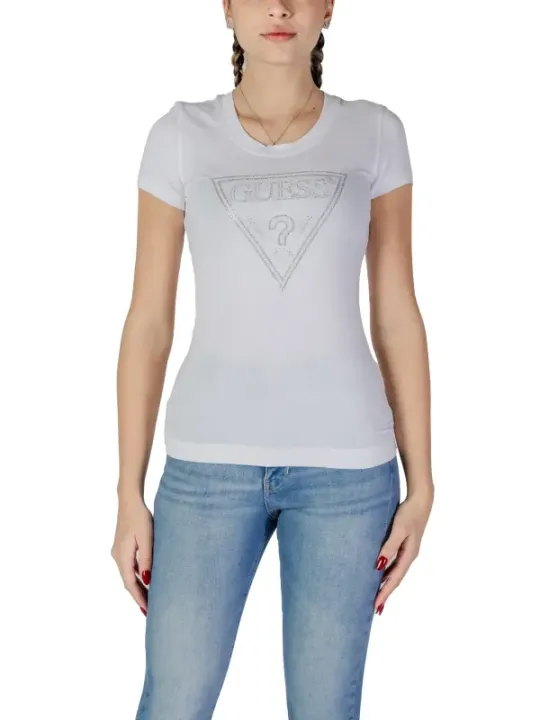Weißes Guess T-Shirt mit Logo