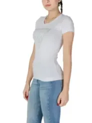 Weißes Guess T-Shirt Damen Baumwolle