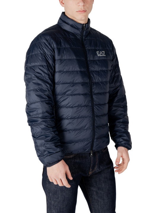 Dunkle, gesteppte Herrenjacke mit Reißverschluss