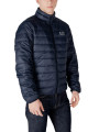 Dunkle, gesteppte Herrenjacke mit Reißverschluss